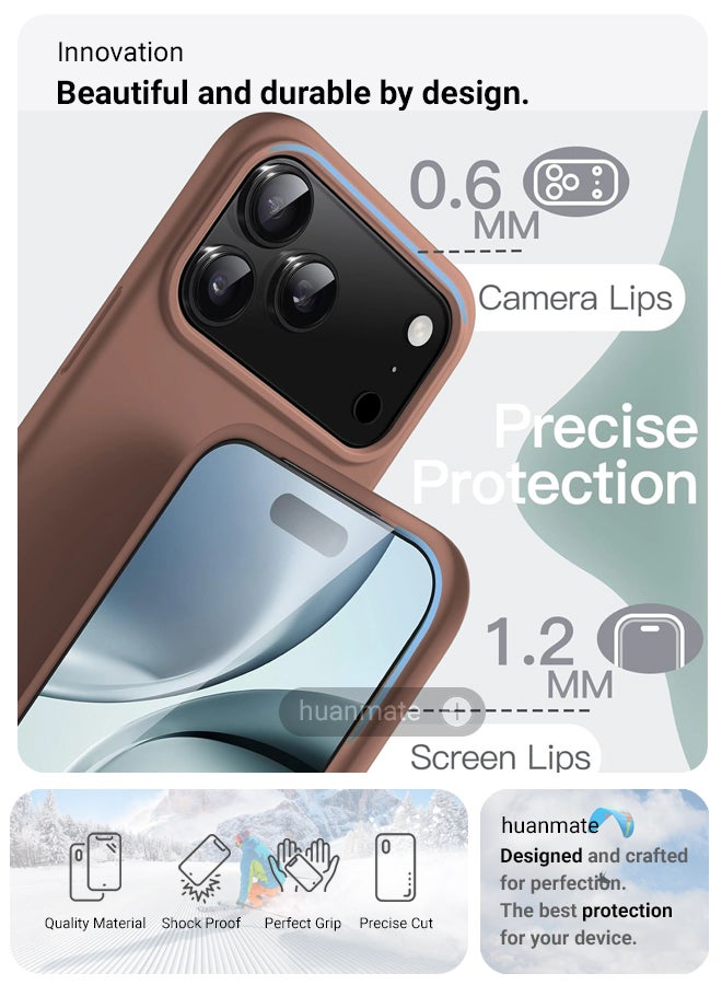 huanmate Apple iPhone 17 Pro Max Silicone Cover Brown - Premium 2.0mm TPU Silicon, Enhanced Camera Protection with Lens Shield, Shockproof & Water-Proof Cover for Apple iPhone 17 Pro Max - Image 2